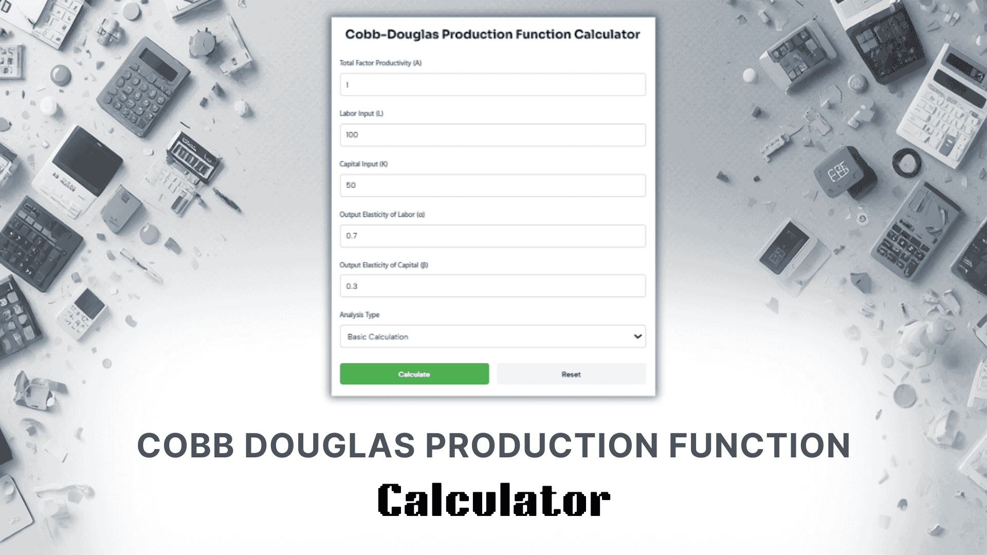 Cobb Douglas Production Function Calculator