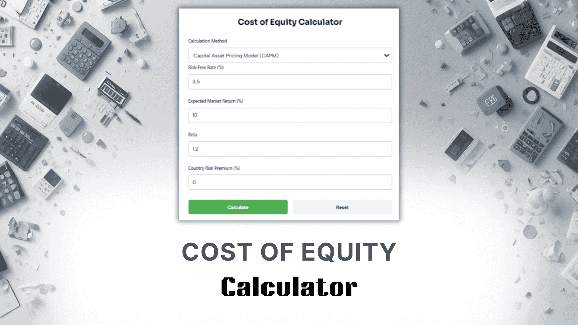 Cost Of Equity Calculator