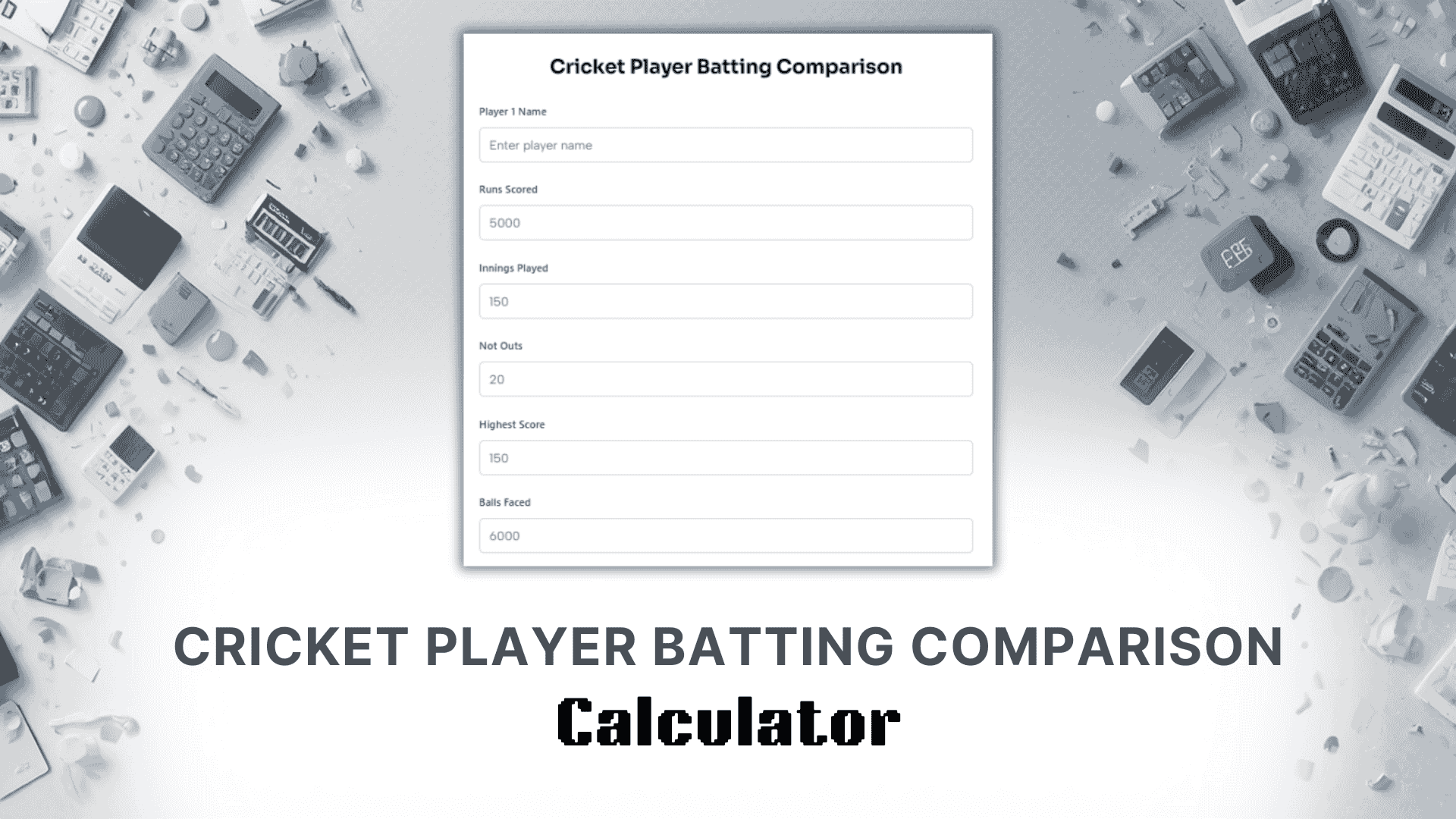 Cricket Player Batting Comparison Calculator