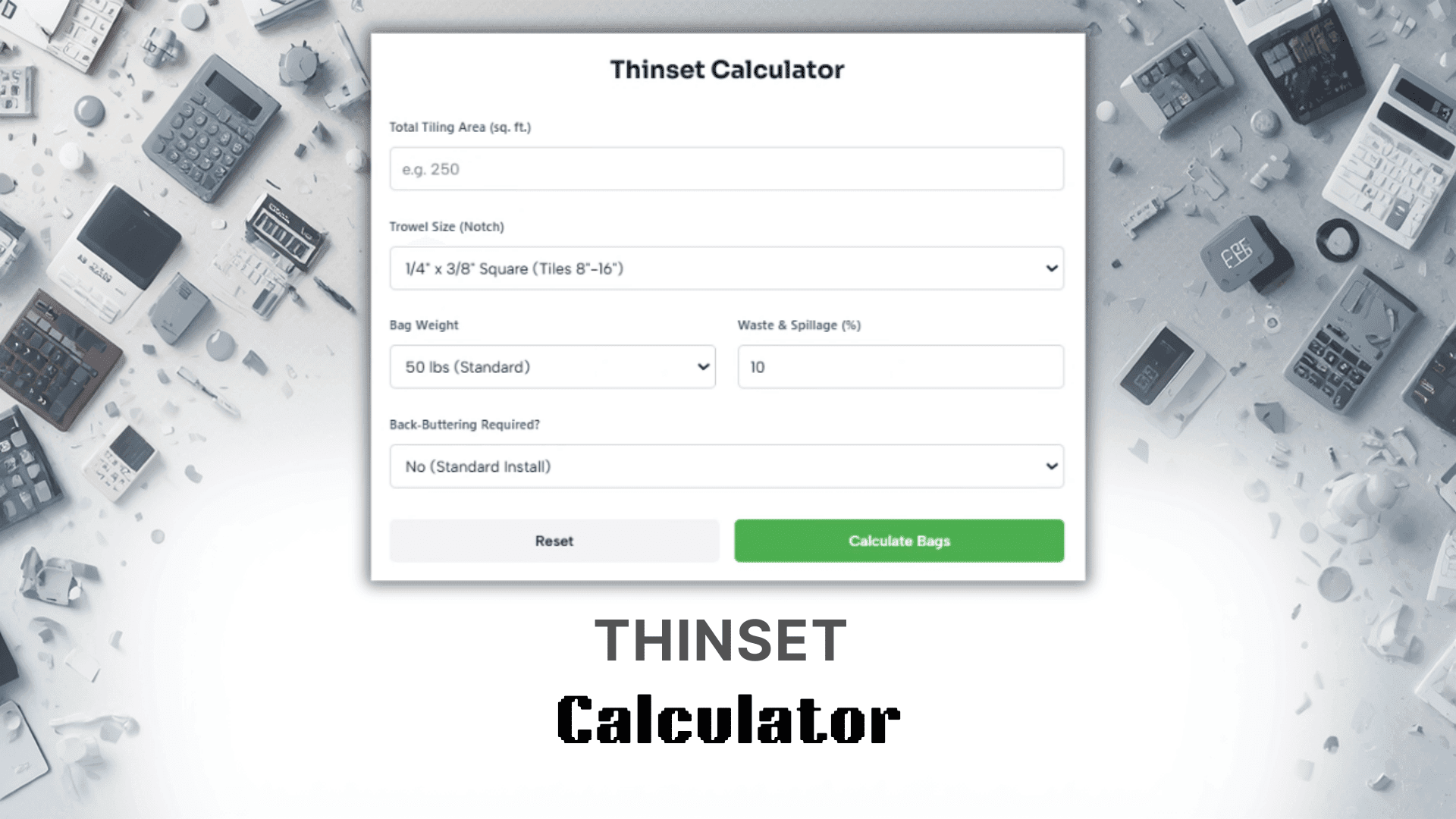 Thinset Calculator