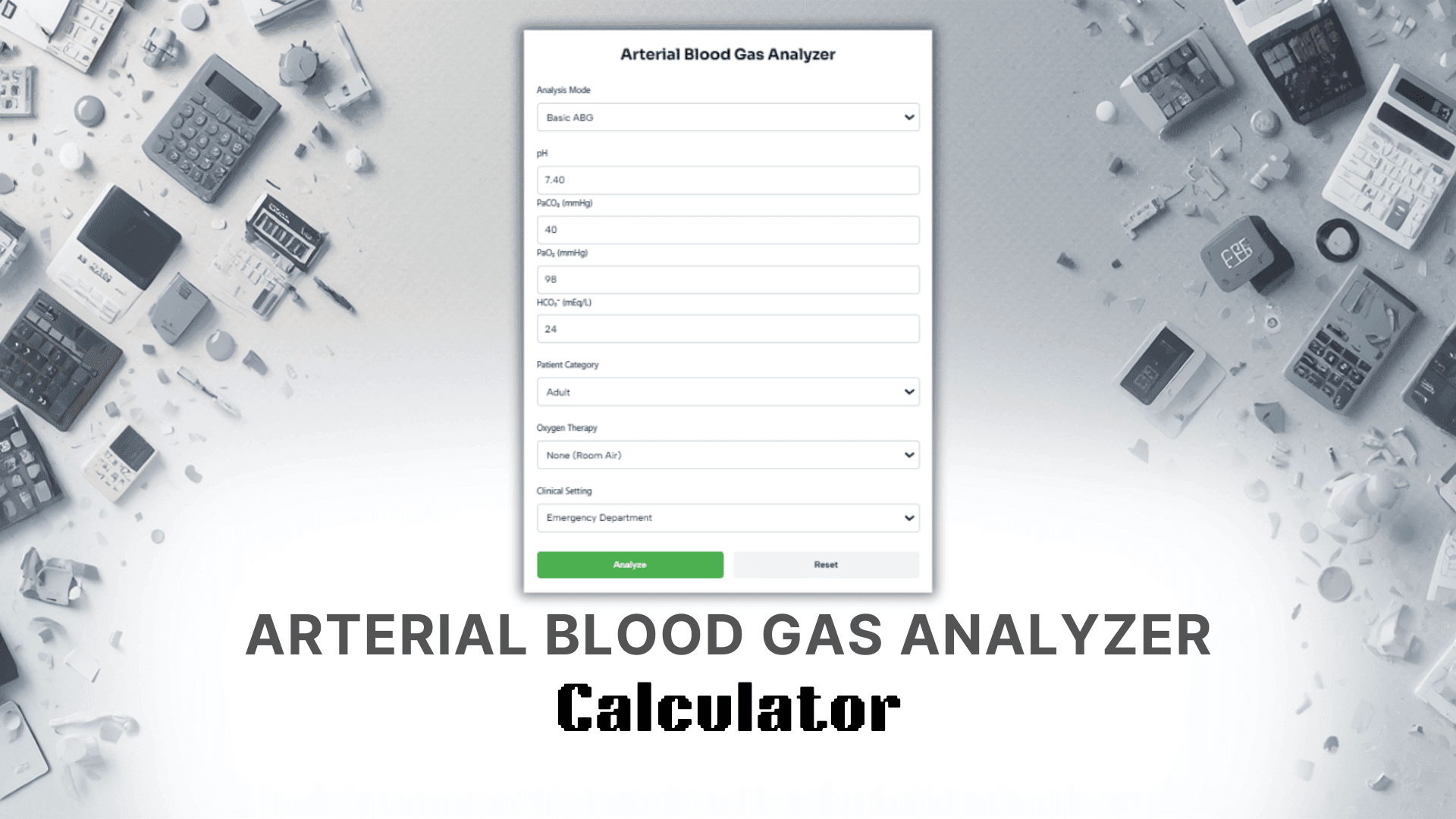 Arterial Blood Gas Analyzer Calculator