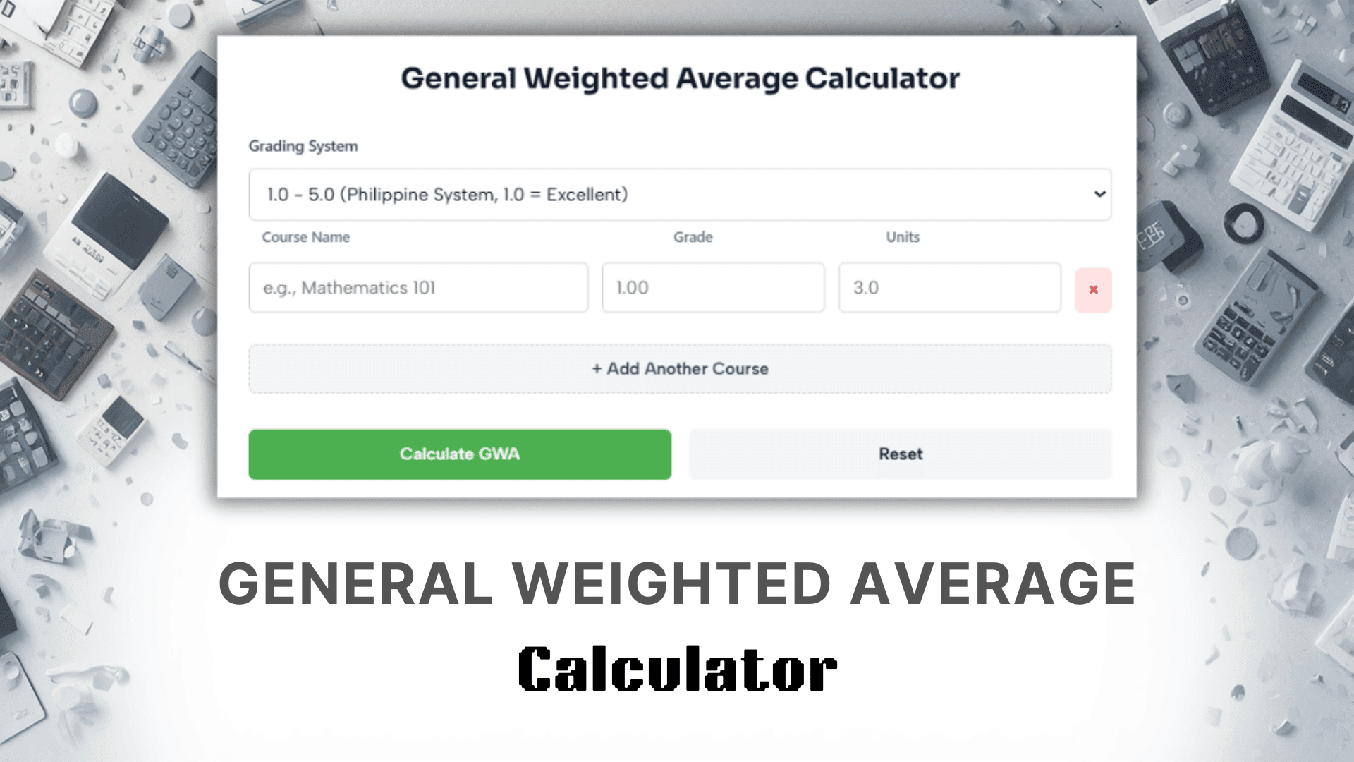 General Weighted Average Calculator