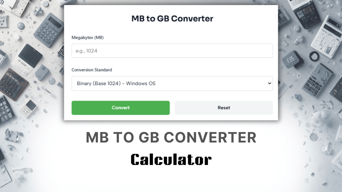 MB To GB Converter Calculator