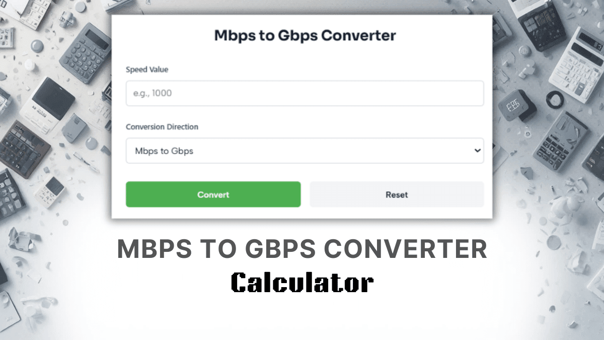 Mbps To Gbps Converter Calculator