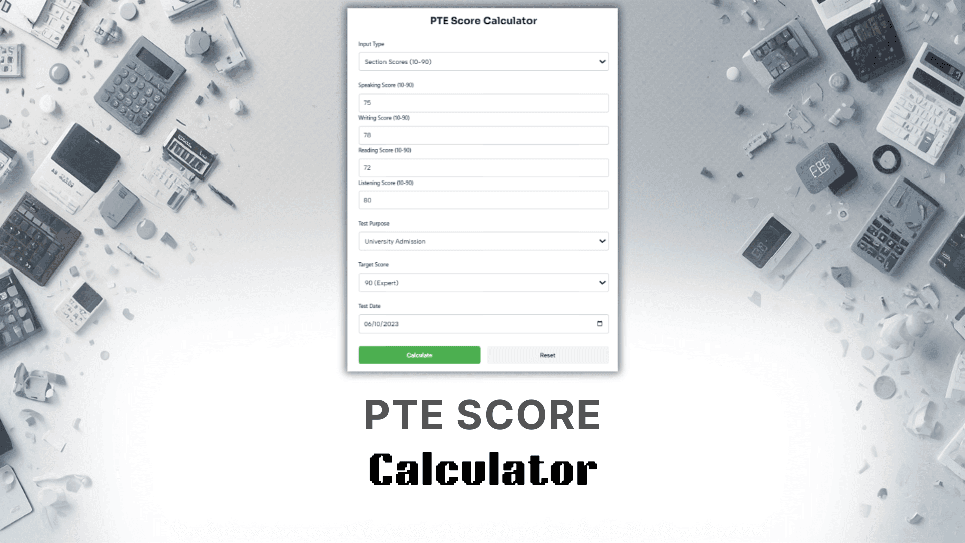 PTE Score Calculator
