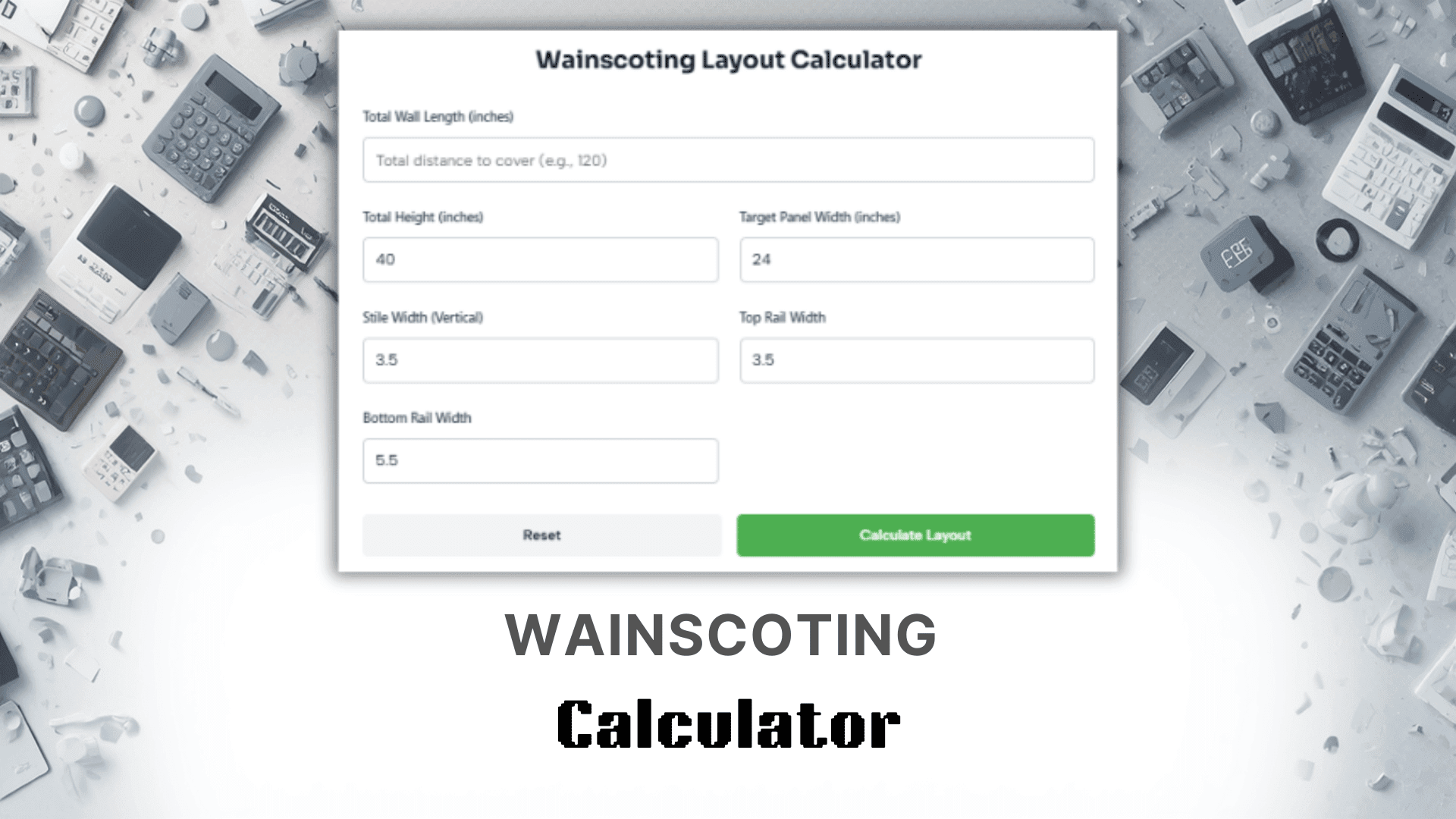 Wainscoting Calculator