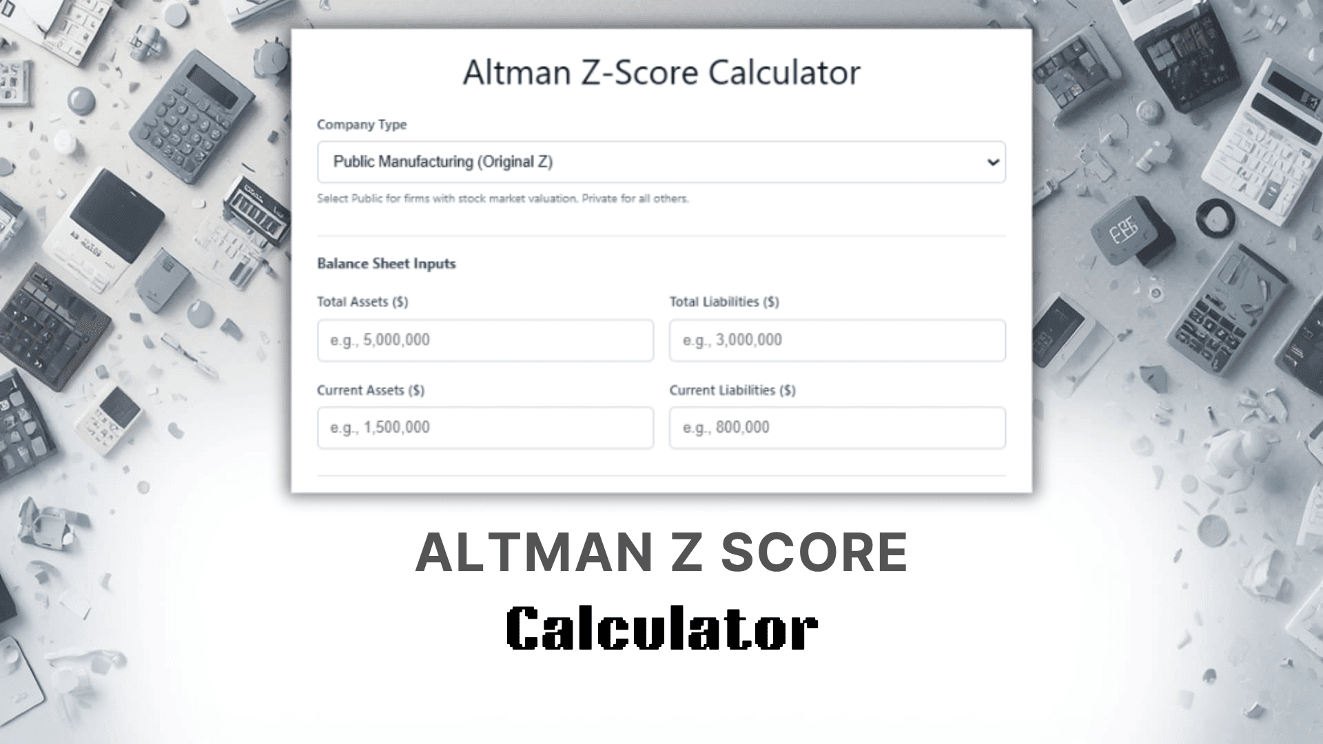 Altman Z Score Calculator