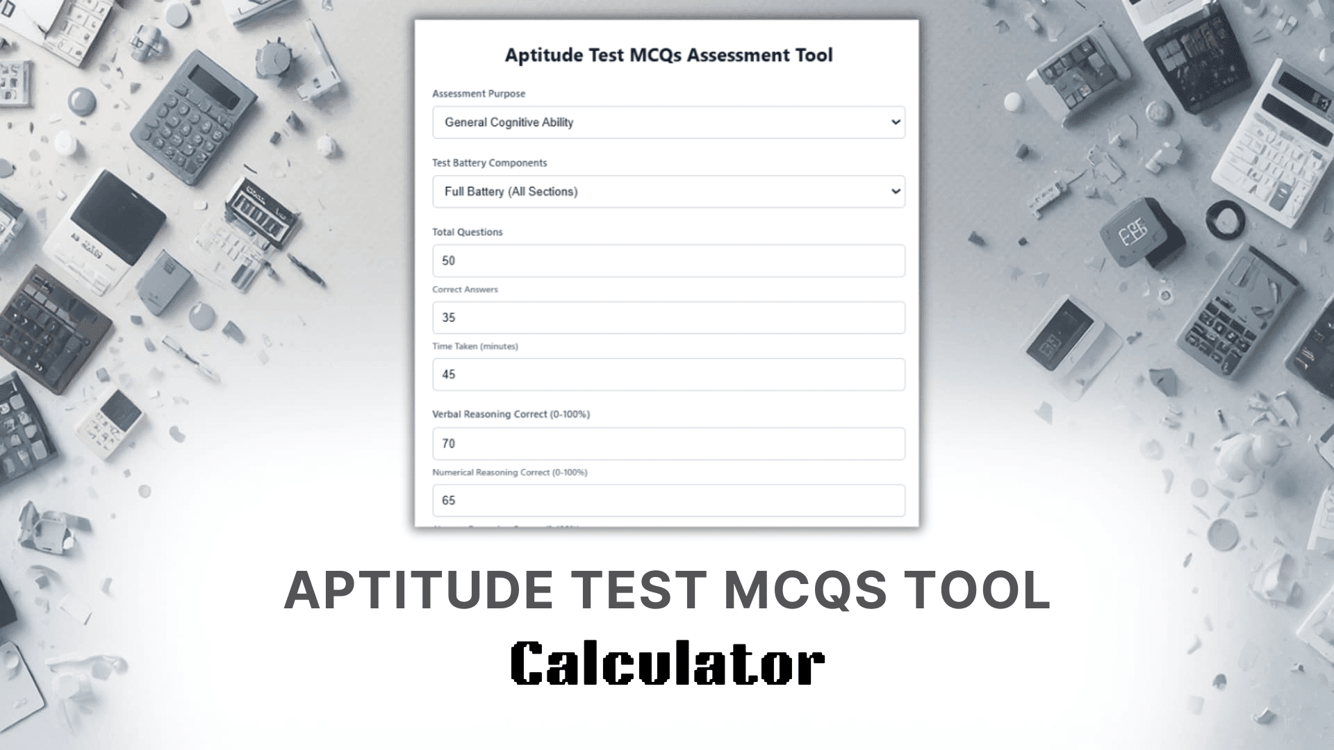 Aptitude Test MCQS Tool Calculator