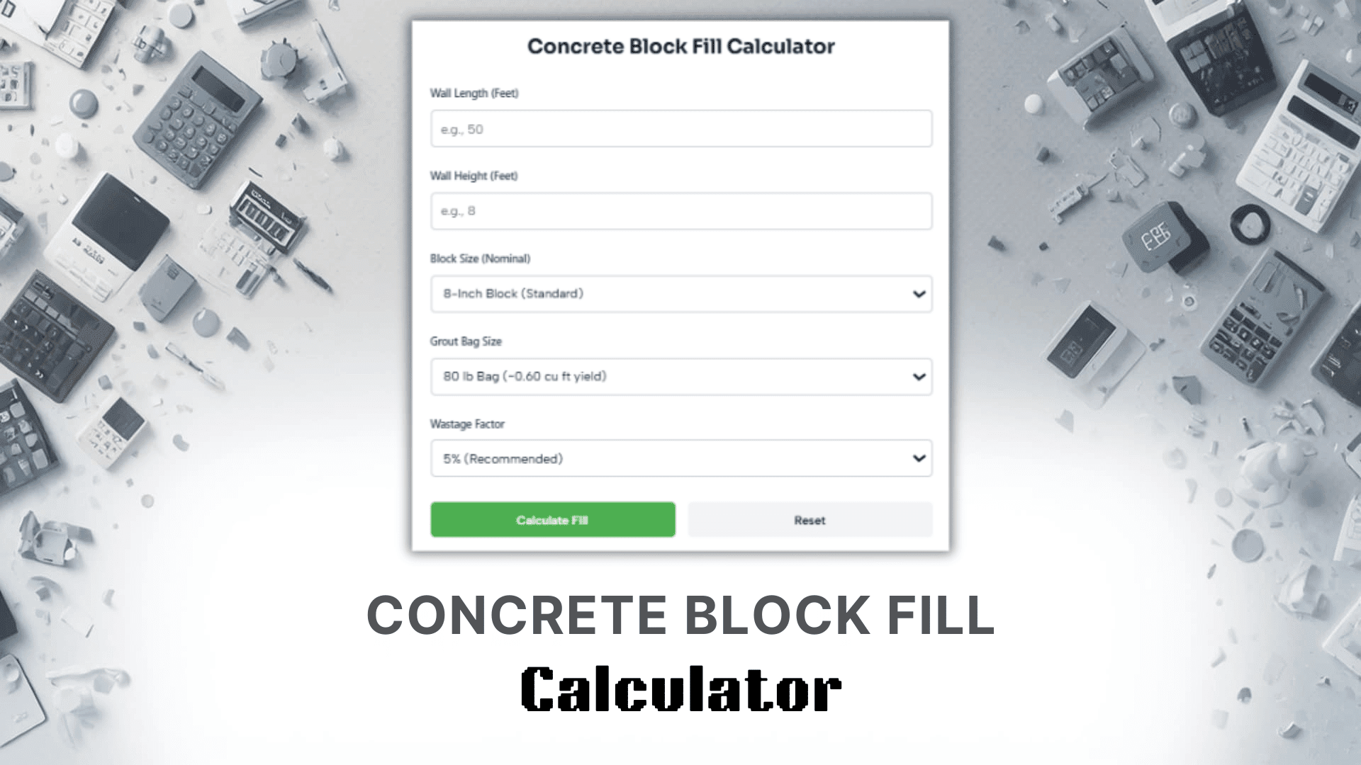 Concrete Block Fill Calculator