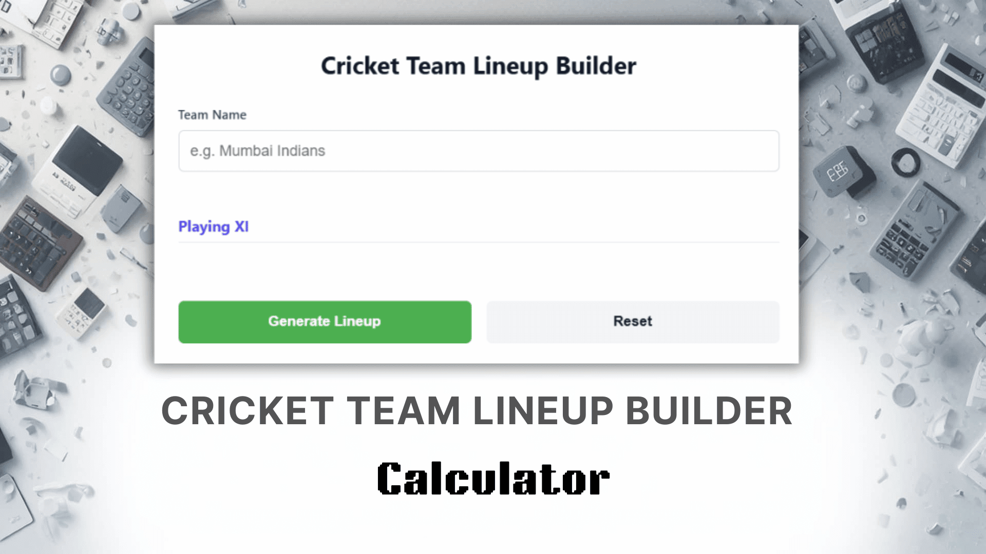 Cricket Team Lineup Builder