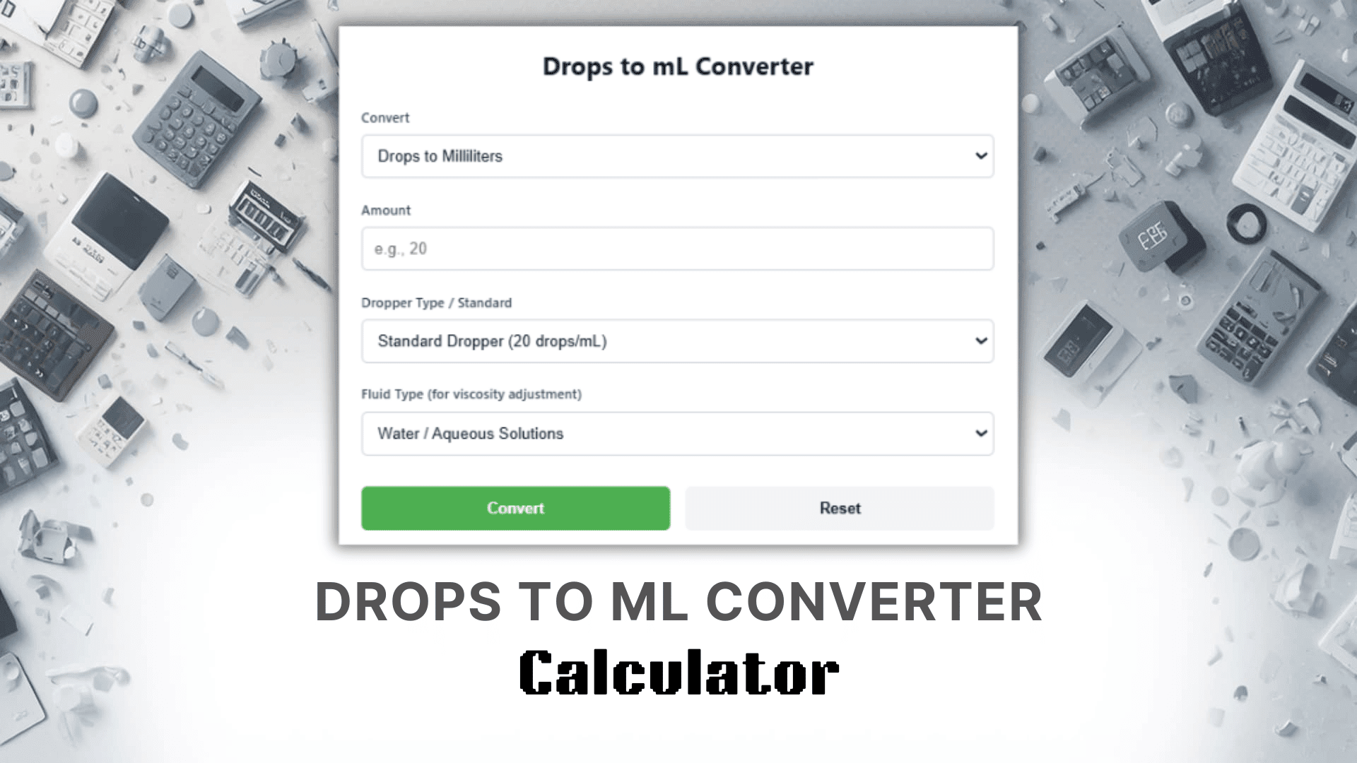 Drops To Ml Converter Calculator