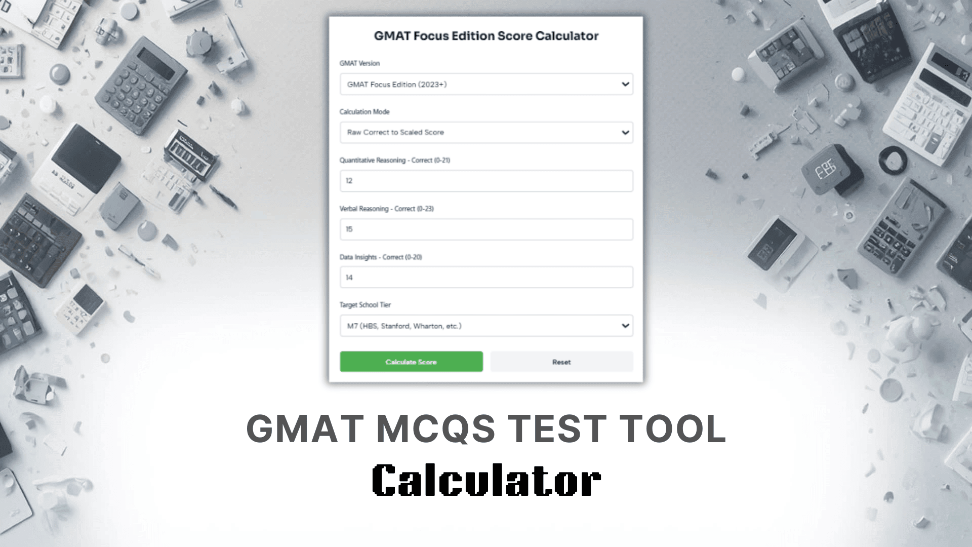 GMAT MCQS Test Tool Calculator
