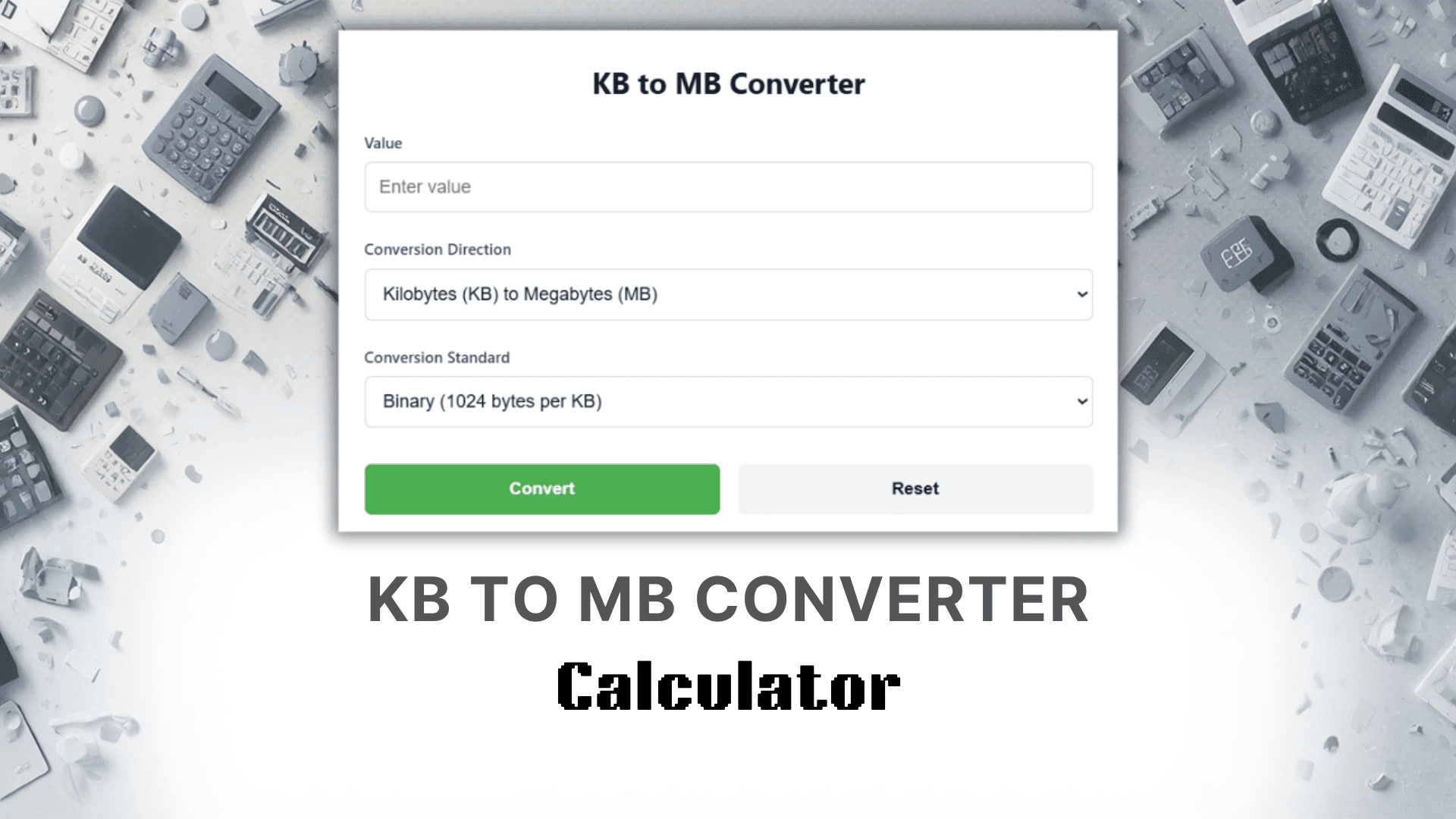 KB To MB Converter Calculator