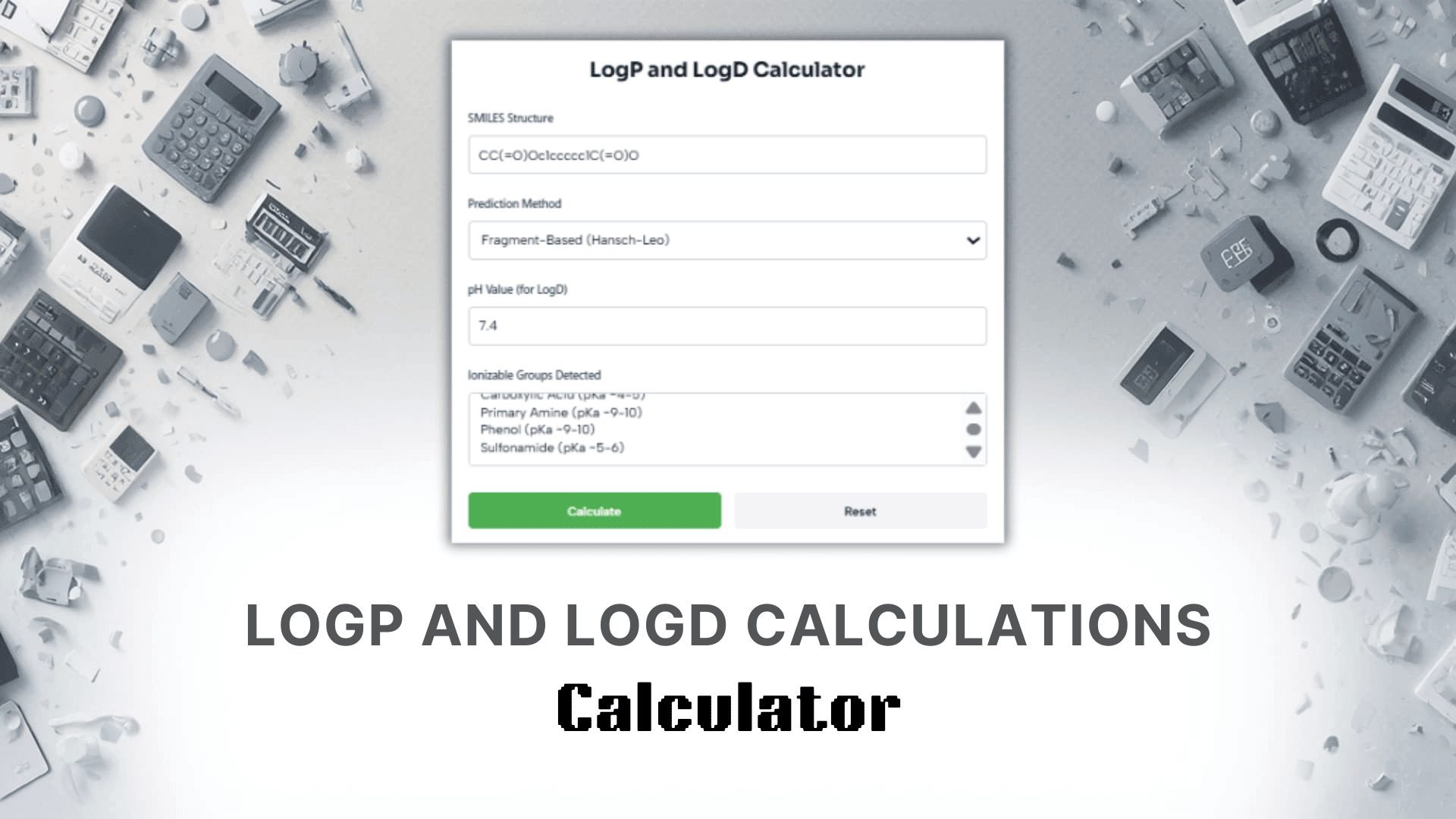 Log P And Log D Calculations Calculator