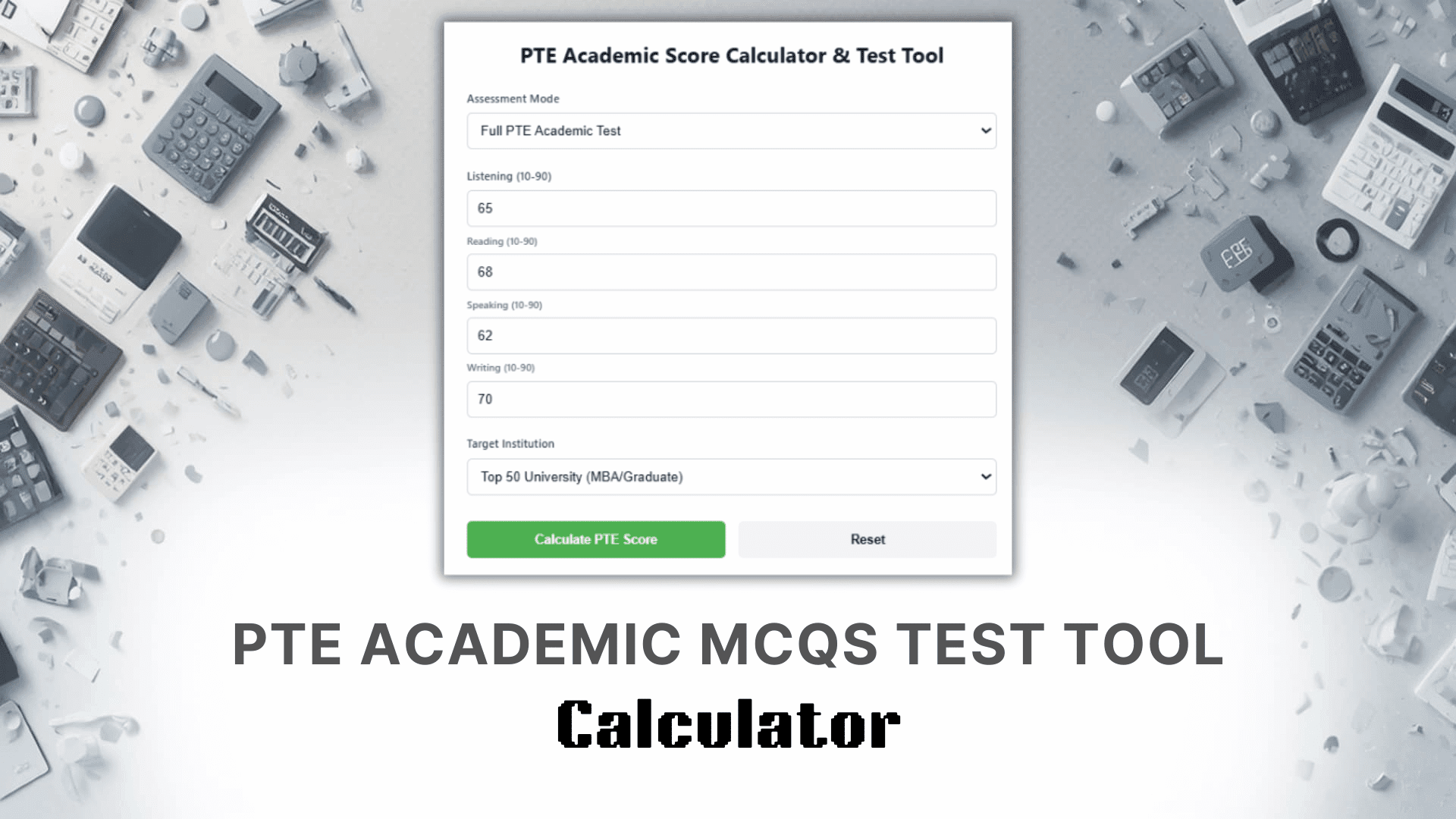 PTE Academic MCQS Test Tool
