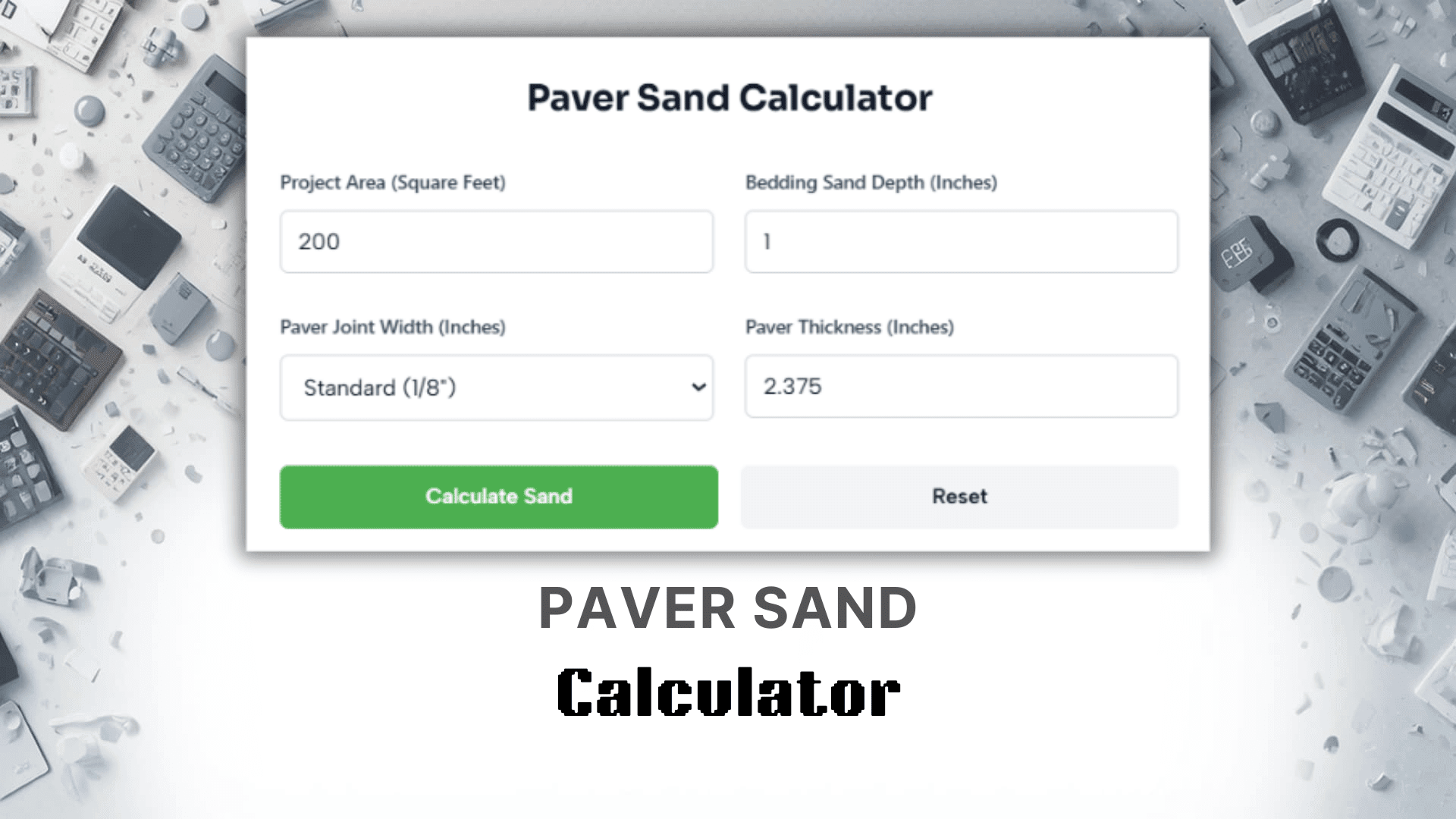 Paver Sand Calculator