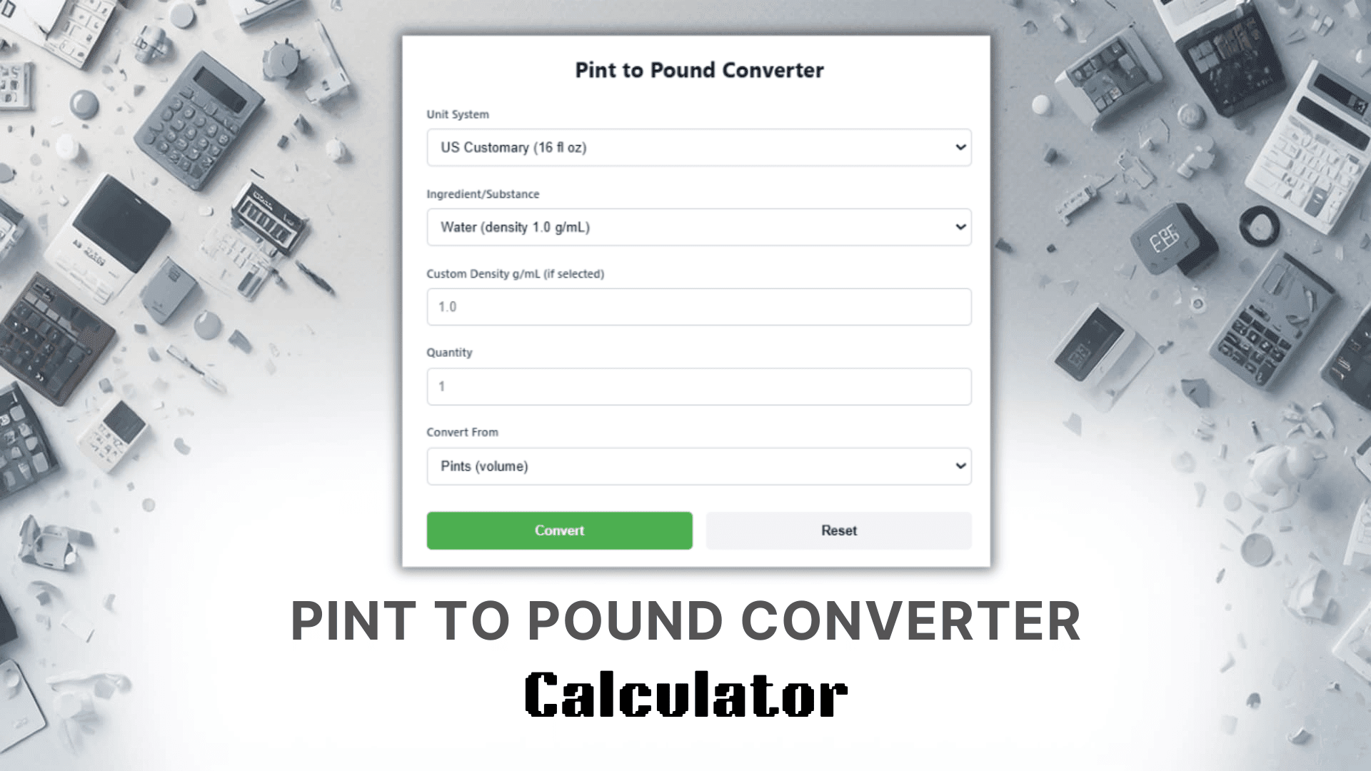 Pint To Pound Converter Calculator