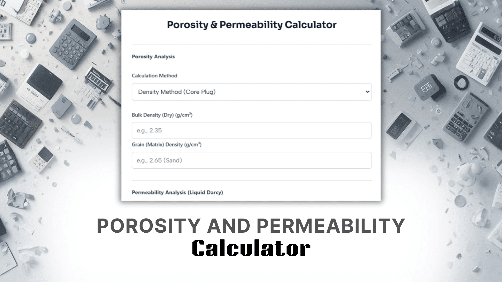 Porosity And Permeability Calculator