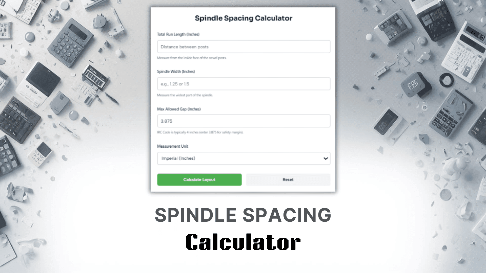 Spindle Spacing Calculator