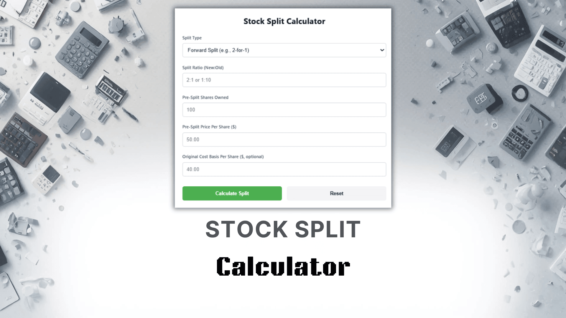 Stock Split Calculator