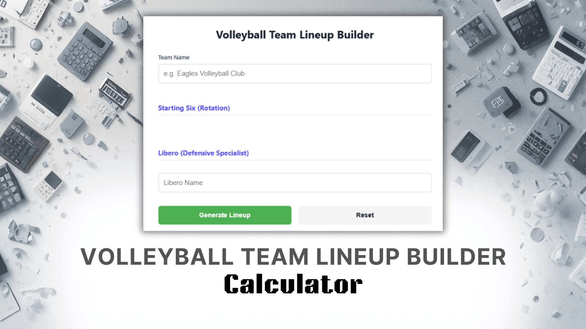 Volleyball Team Lineup Builder