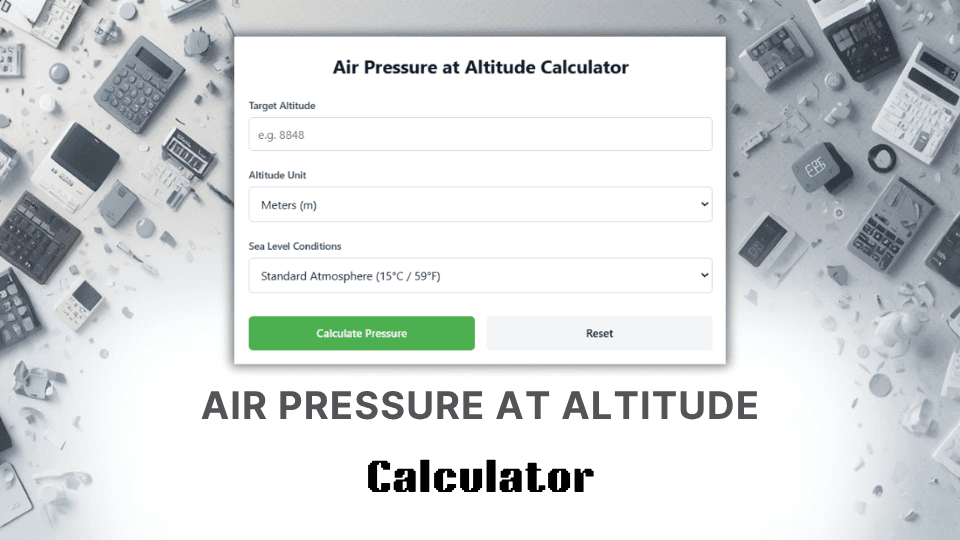 Air Pressure At Altitude Calculator