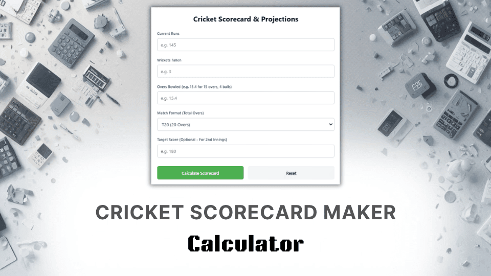 Cricket Scorecard Maker Calculator