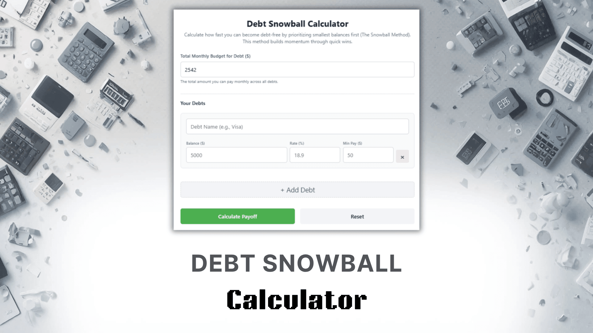 Debt Snowball Calculator