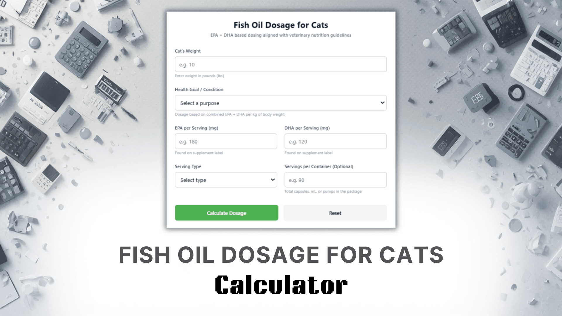 Fish Oil Dosage Calculator For Cats Calculator