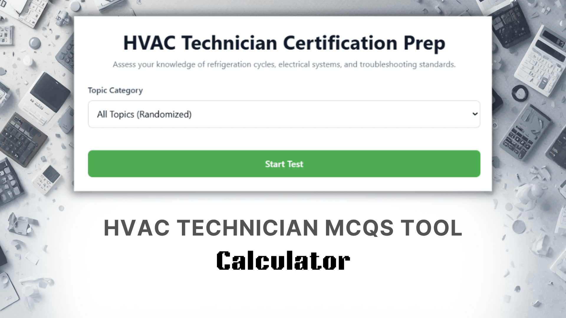 Hvac Technician MCQS Tool Calculator