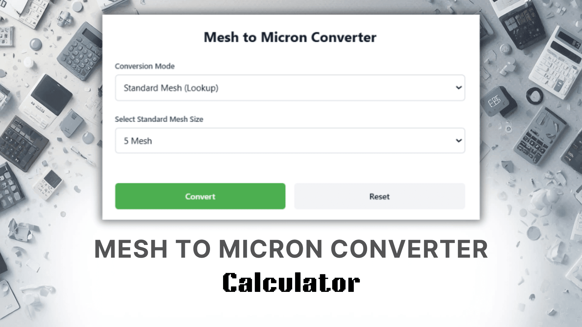 Mesh To Micron Converter Calculator
