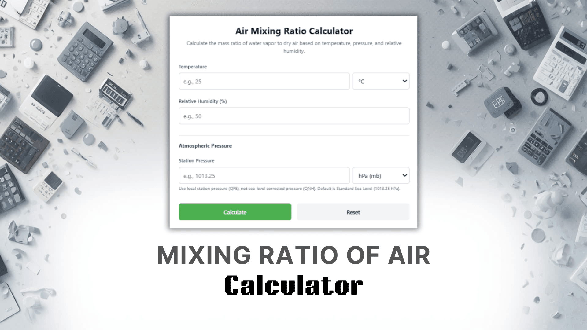 Mixing Ratio Of Air Calculator