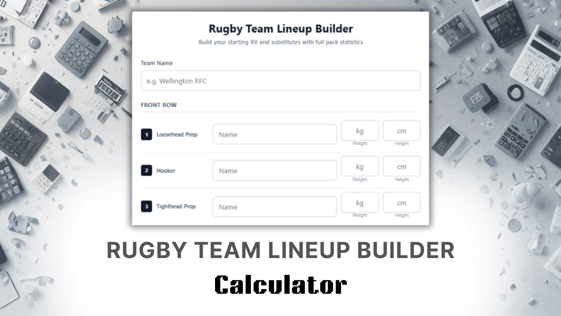 Rugby Team Lineup Builder Calculator