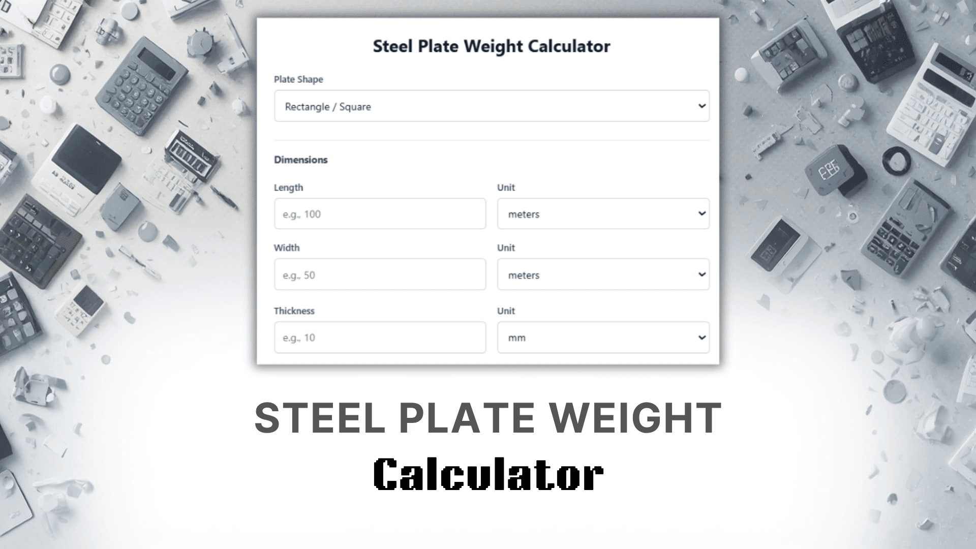Steel Plate Weight Calculator