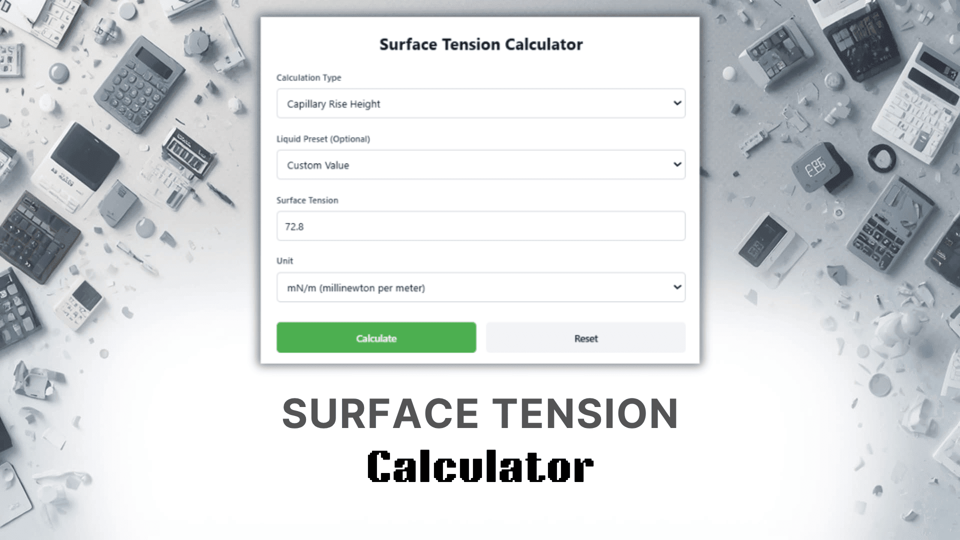 Surface Tension Calculator