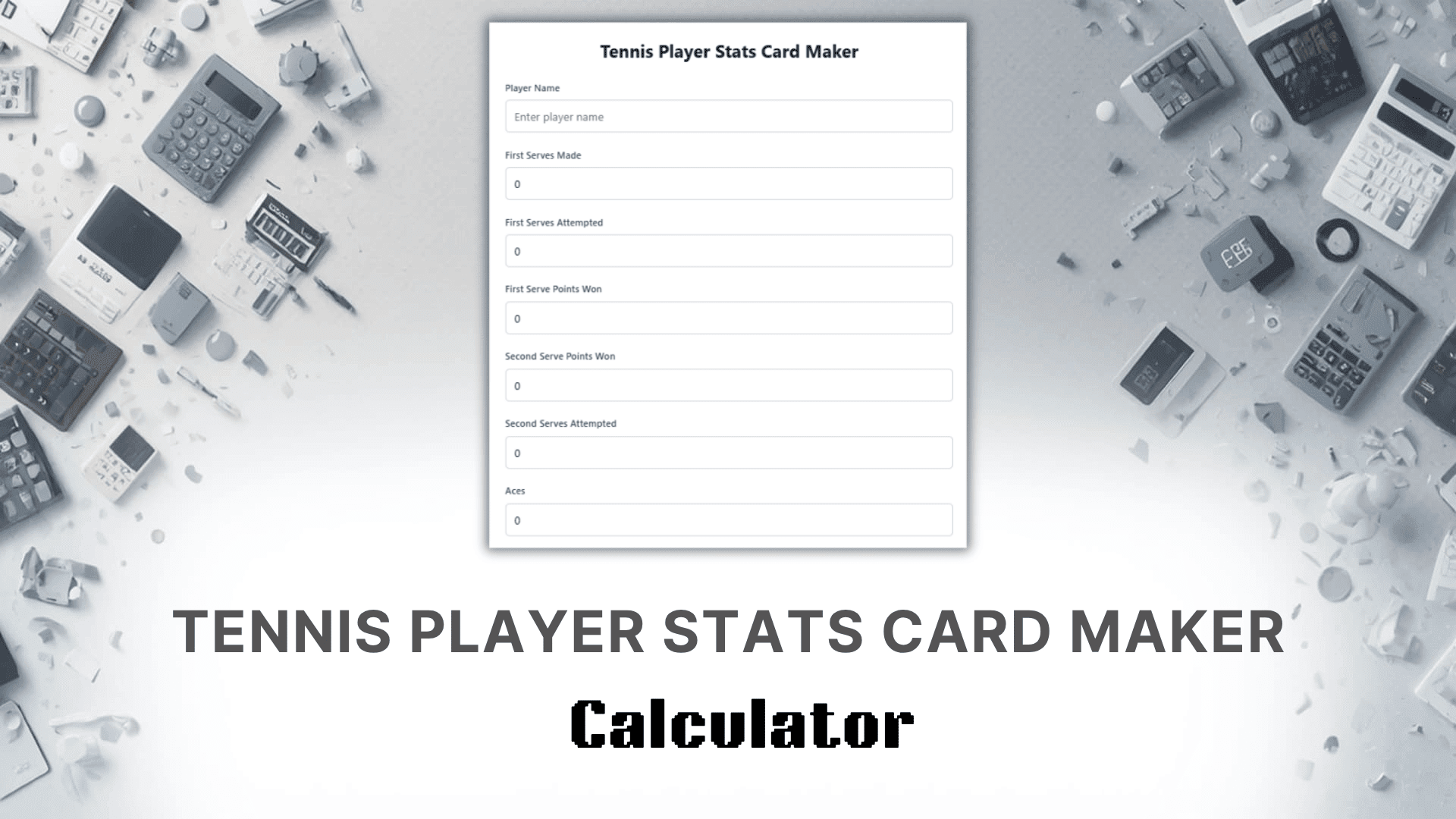 Tennis Player Stats Card Maker Calculator