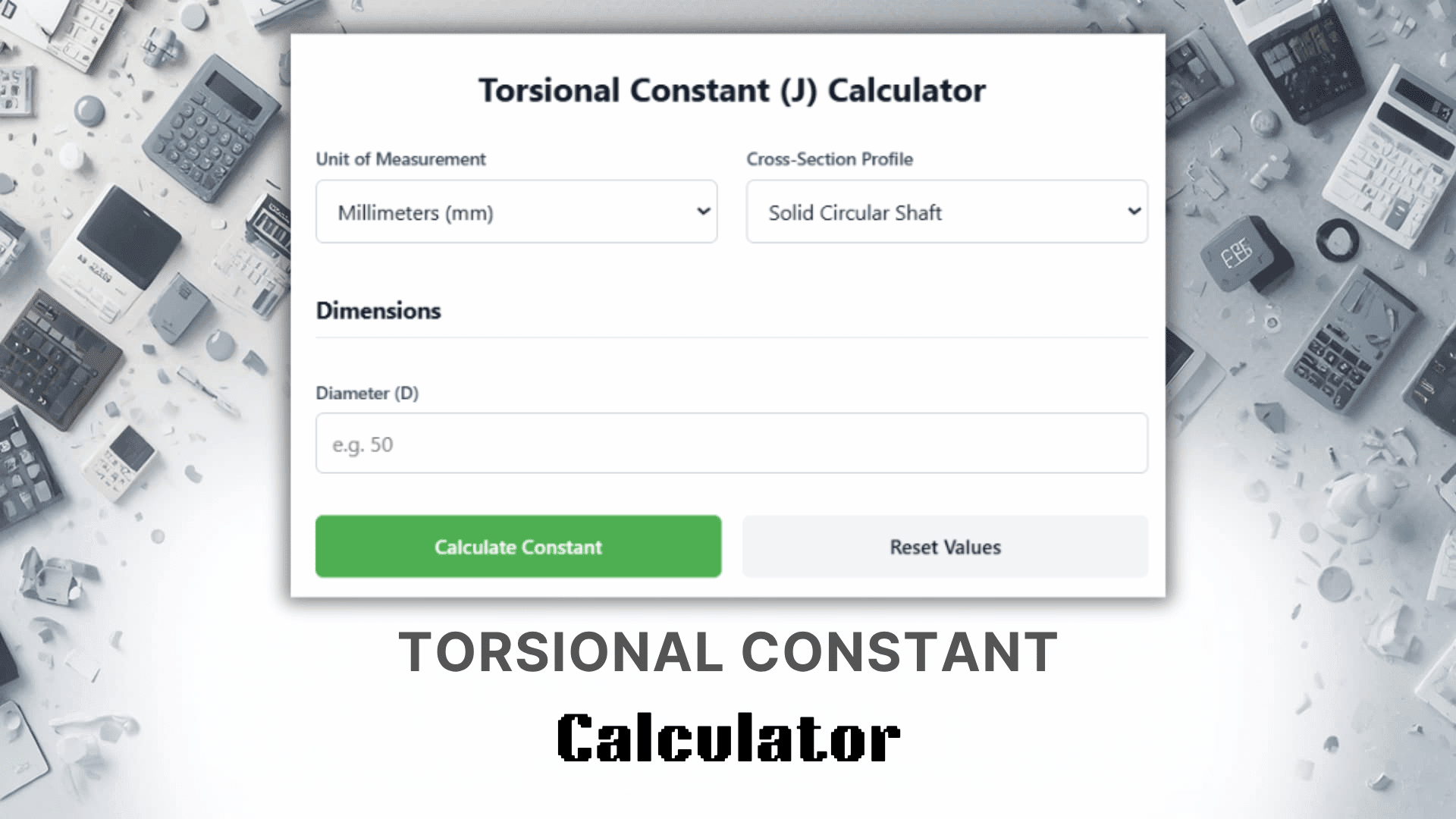 Torsional Constant Calculator