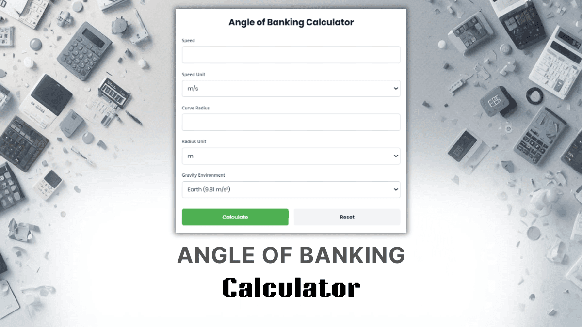 Angle Of Banking Calculator