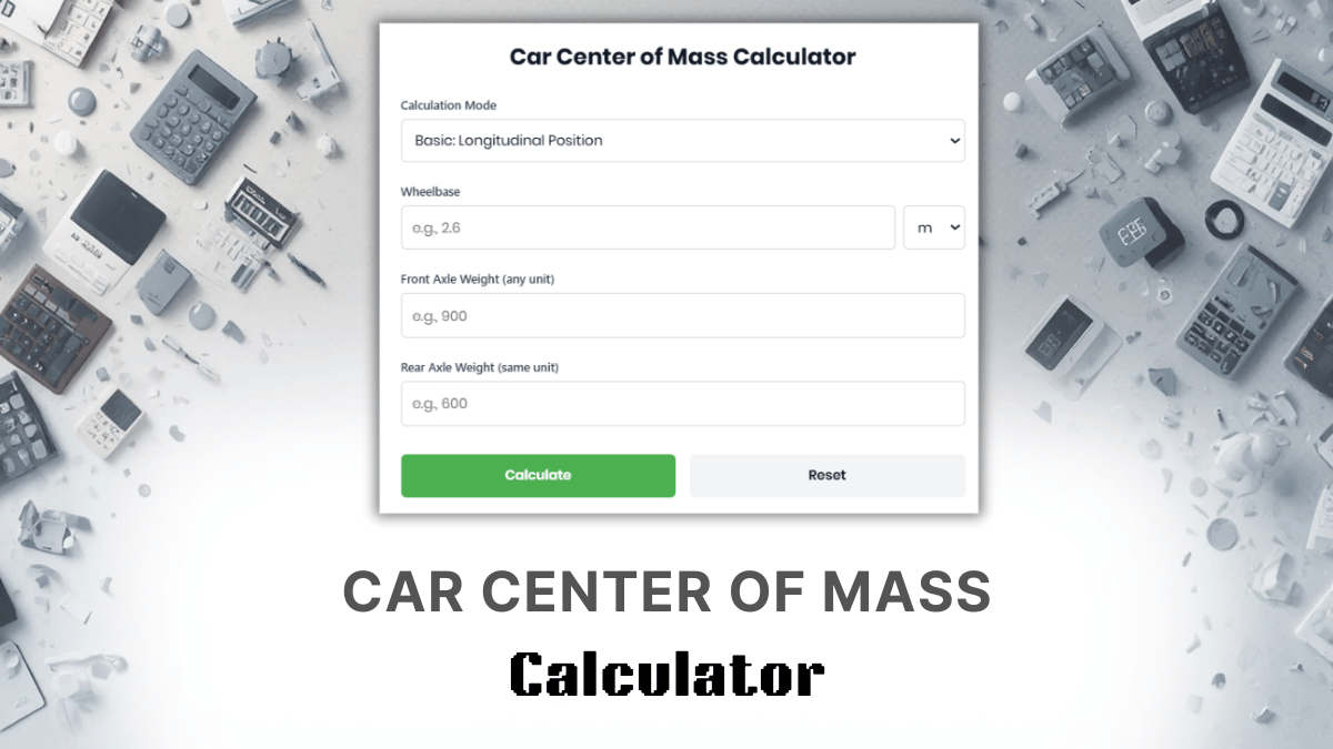 Car Center Of Mass Calculator