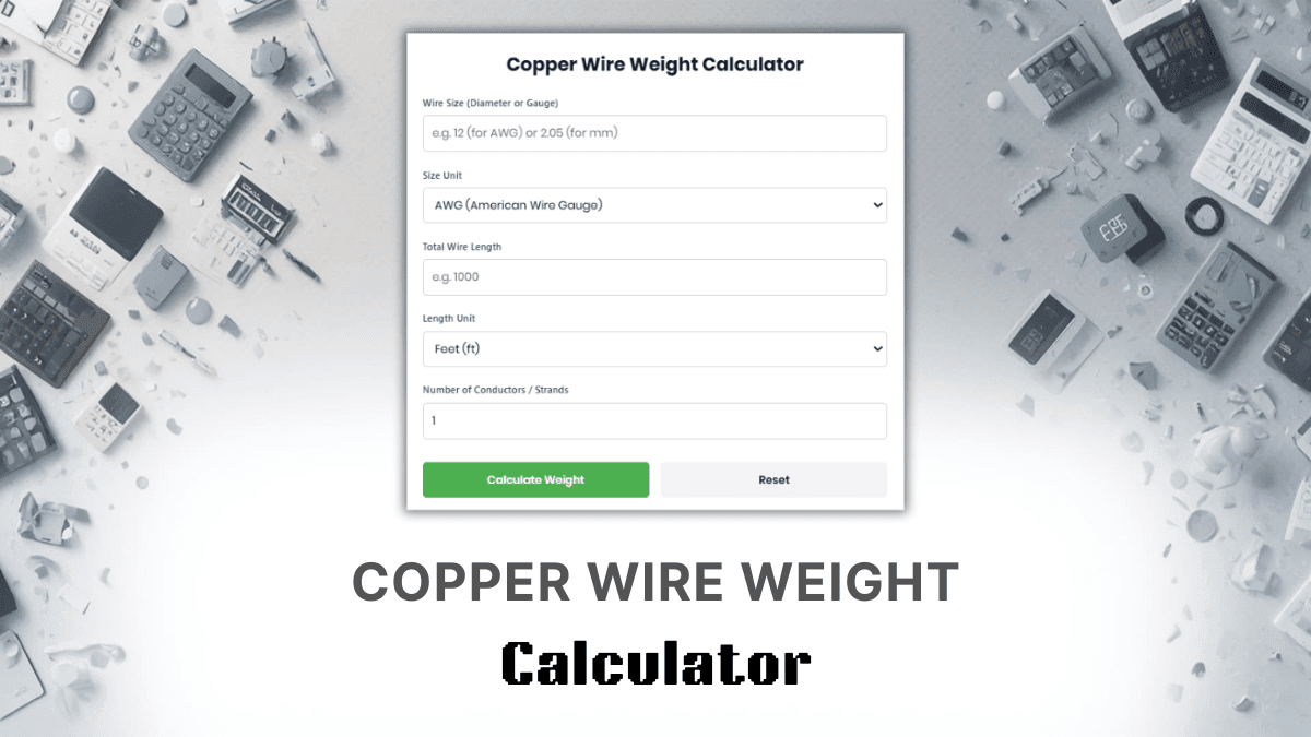 Copper Wire Weight Calculator