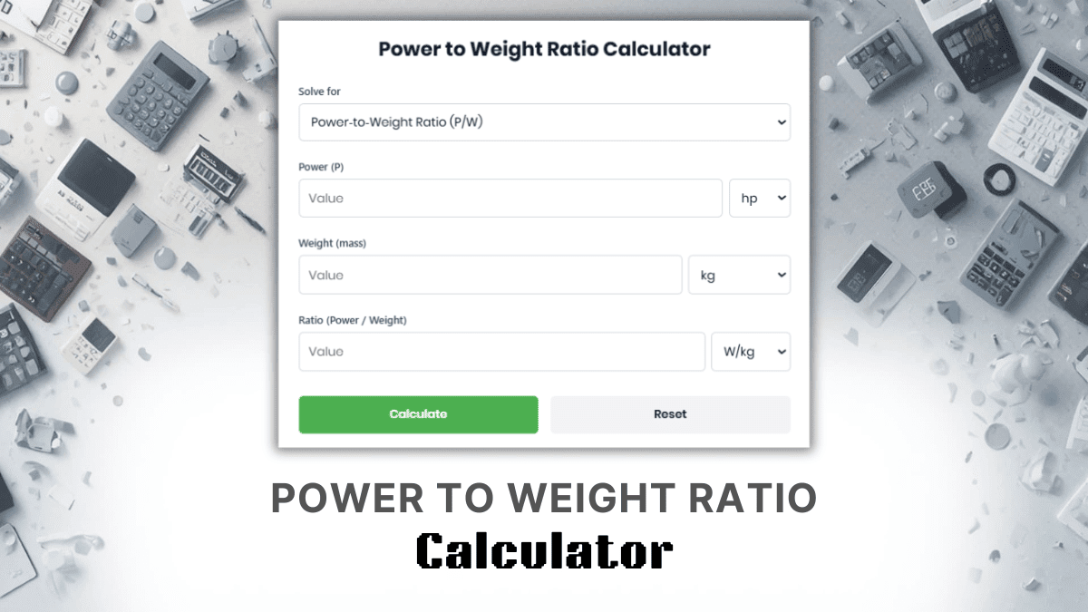 Power To Weight Ratio Calculator