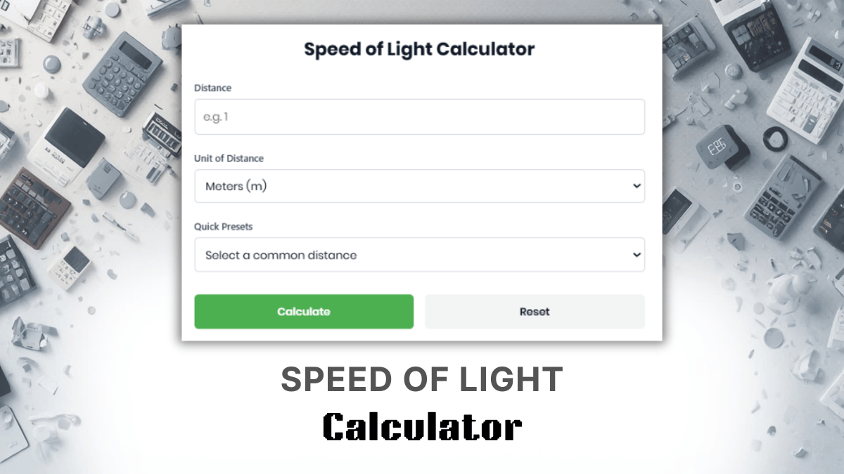 Speed Of Light Calculator