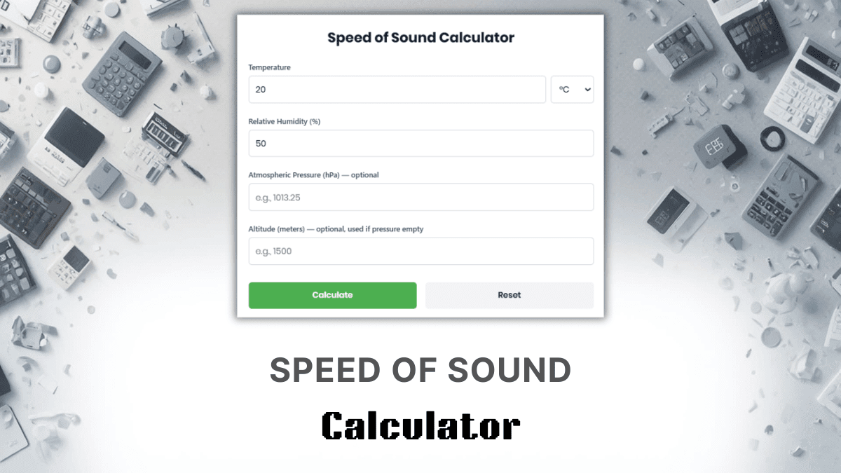 Speed Of Sound Calculator