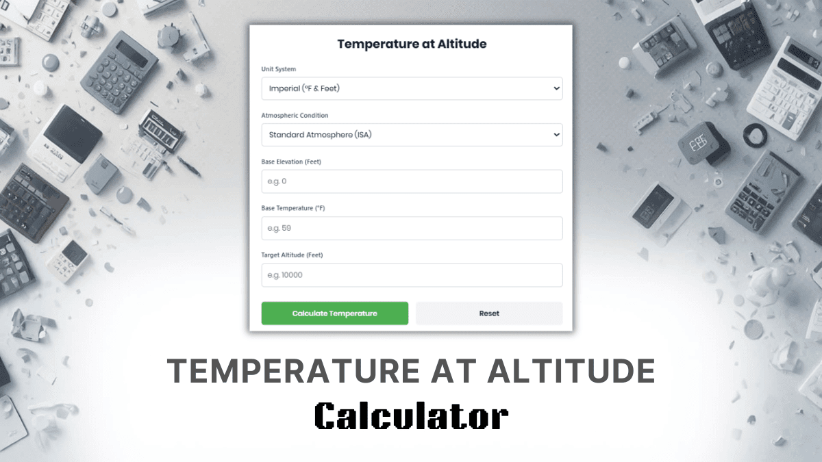 Temperature At Altitude Calculator