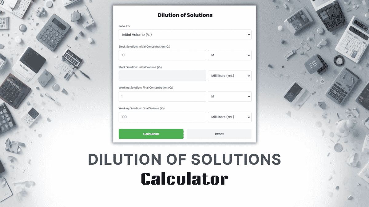 Dilution Of Solutions Calculator