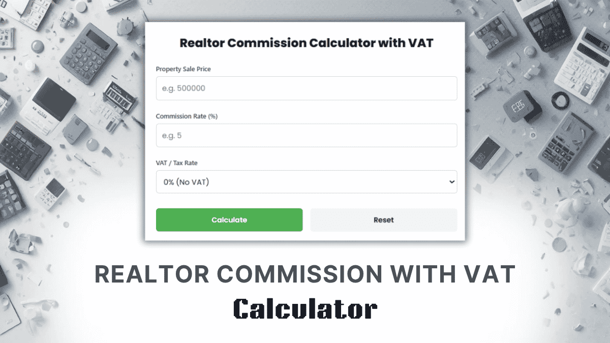 Realtor Commission With VAT Calculator