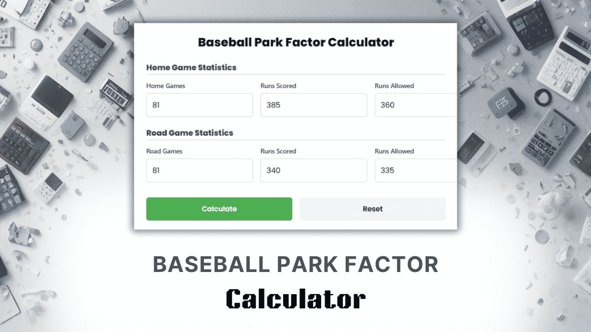 Baseball Park Factor Calculator