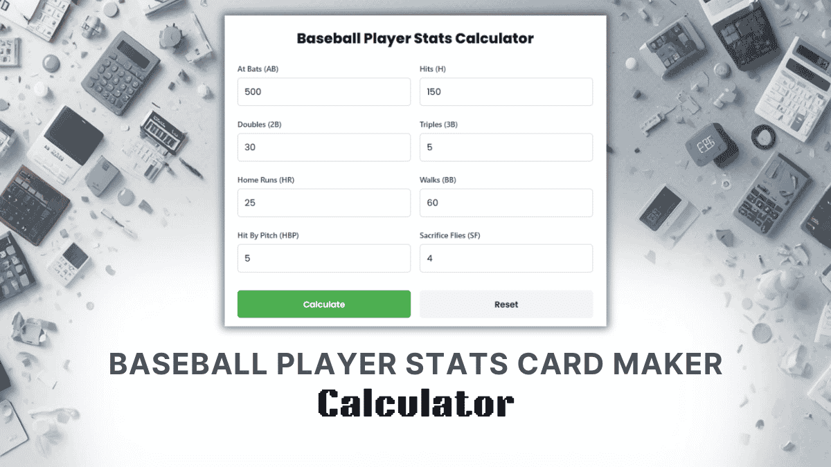 Baseball Player Stats Card Maker Calculator