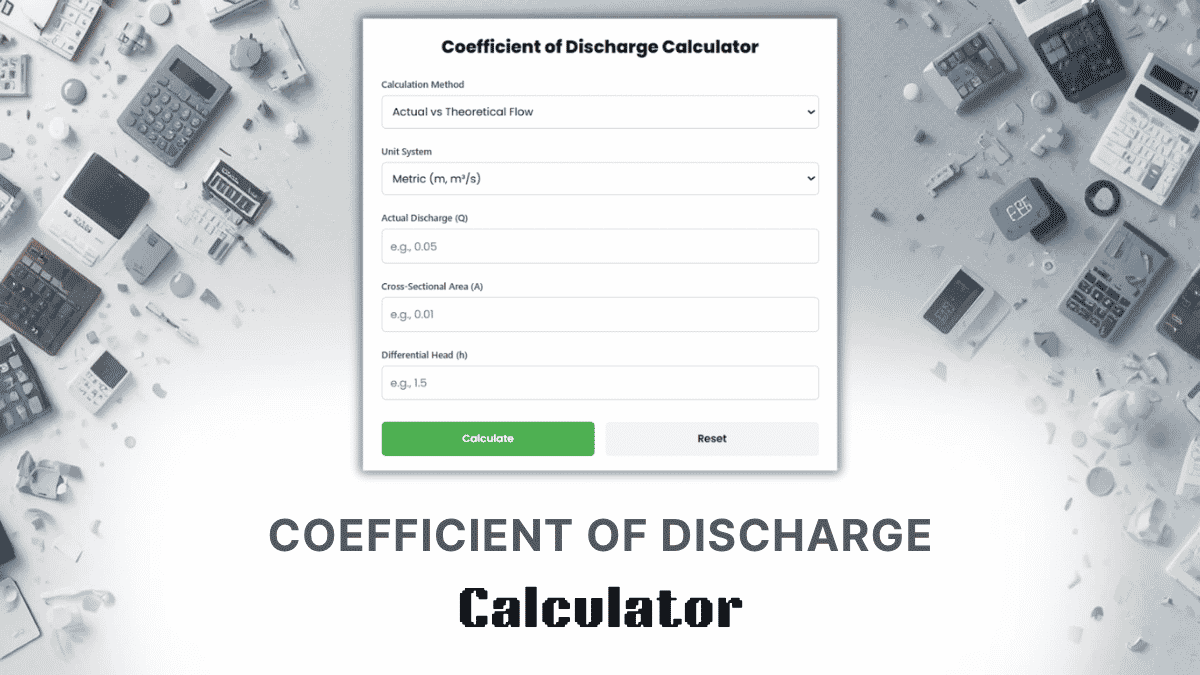 Coefficient Of Discharge Calculator
