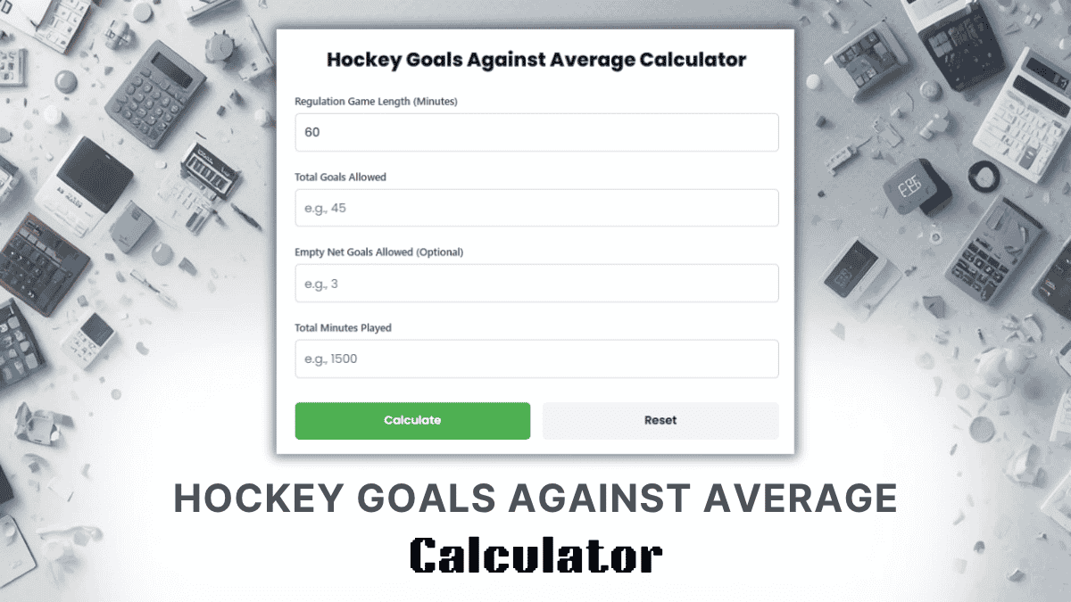 Hockey Goals Against Average Calculator